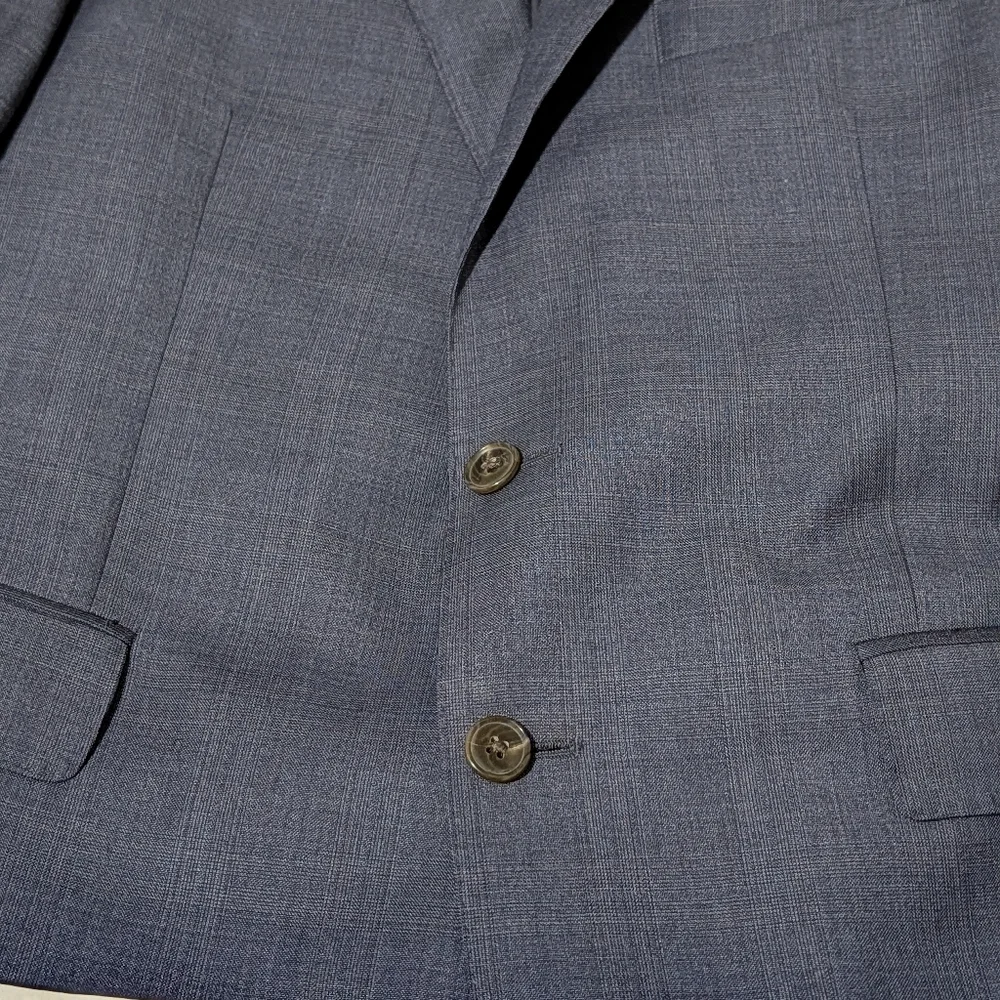 Jos A Bank Patterned Suit Jacket Blue Men's 43R Wool